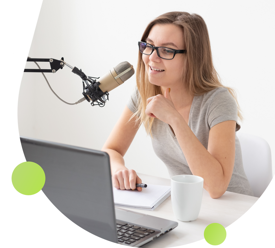 Record, publish and grow your
            podcast